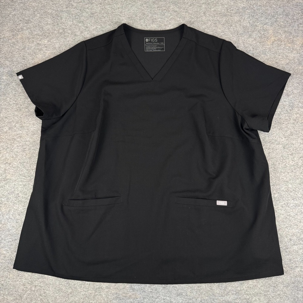 FIGS Technical Collection Casma Scrub Top Black‎ Womens 5XL